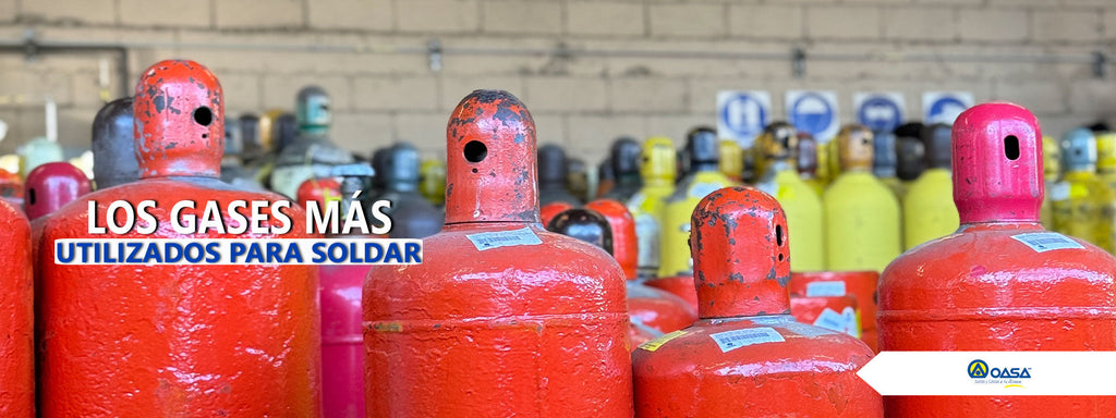Los gases más utilizados para soldar.